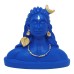 VOILA Polyvinyl Chloride Lord Adiyogi Shiva Statue Mahadev Murti for Car Dashboard Decorative Showpiece Blue